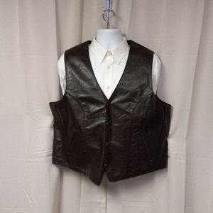 Men's Genuine Vintage Bull Leather Vest XXL